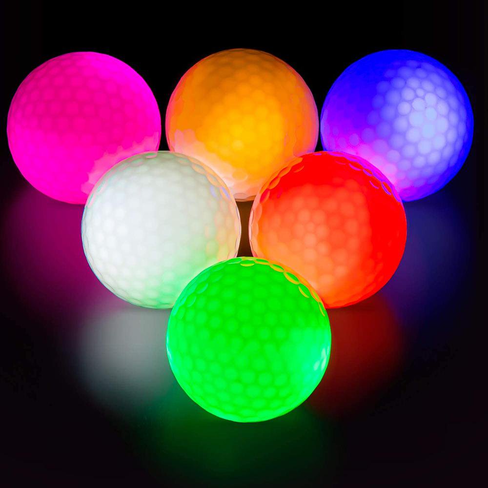 LED LIGHT UP NIGHT GOLF BALLS (Colour: RED - 6 colour range)