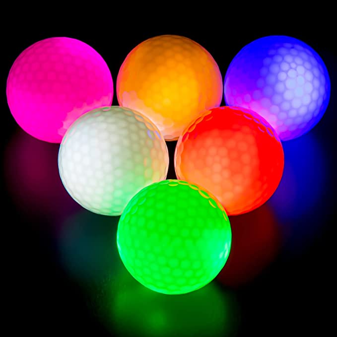 L.E.D LIGHT UP NIGHT GOLF BALLS (Multi-colour bulk packs RGBOPW)