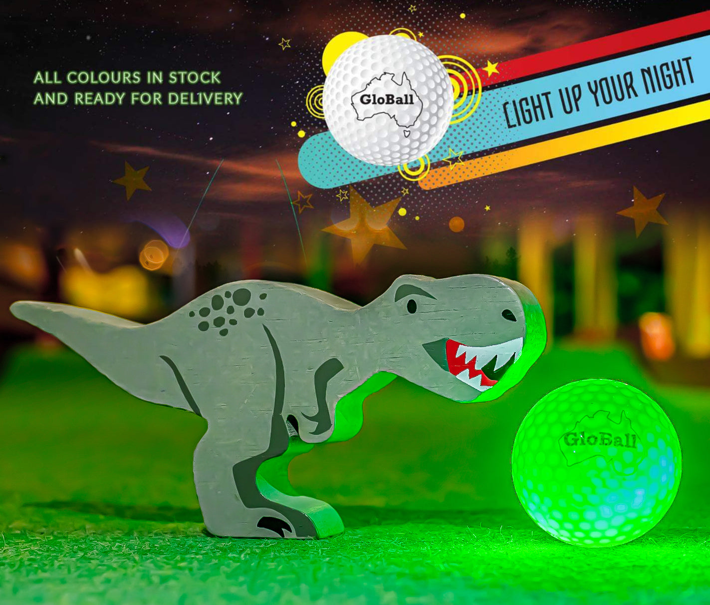 LED LIGHT UP NIGHT GOLF BALLS (Single colours - 6 colour range)