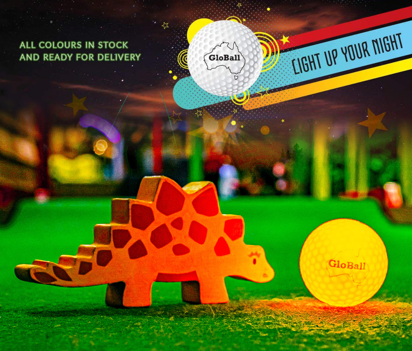 LED LIGHT UP NIGHT GOLF BALLS (Single colours - 6 colour range)