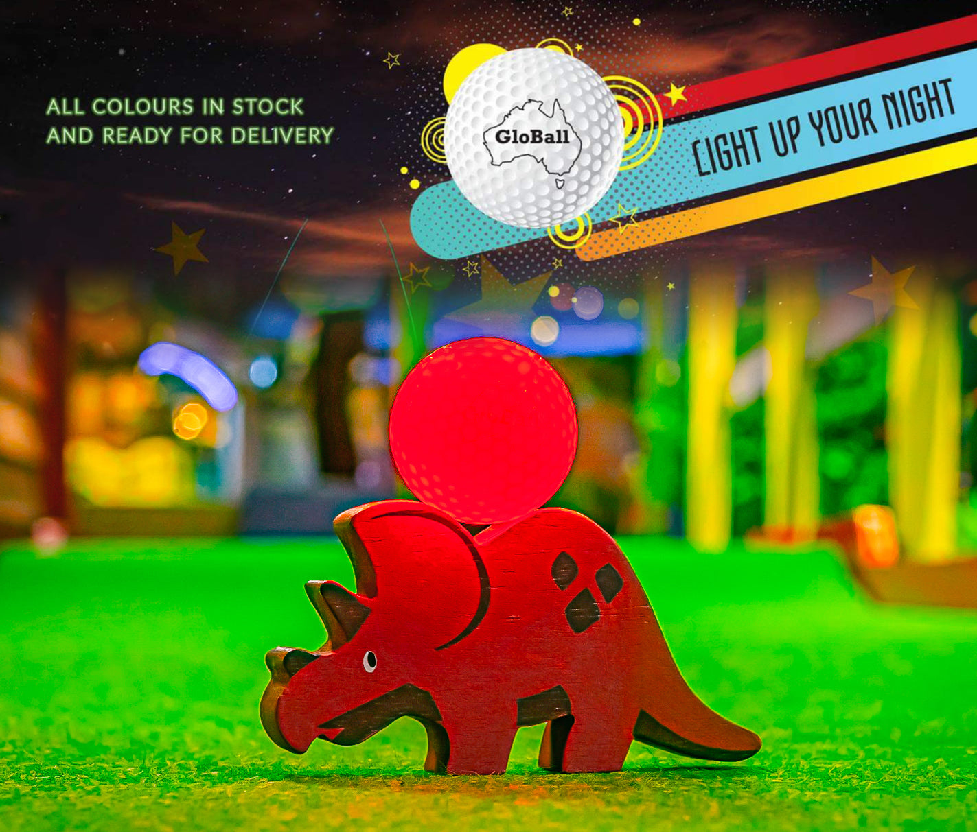 LED LIGHT UP NIGHT GOLF BALLS (Single colours - 6 colour range)