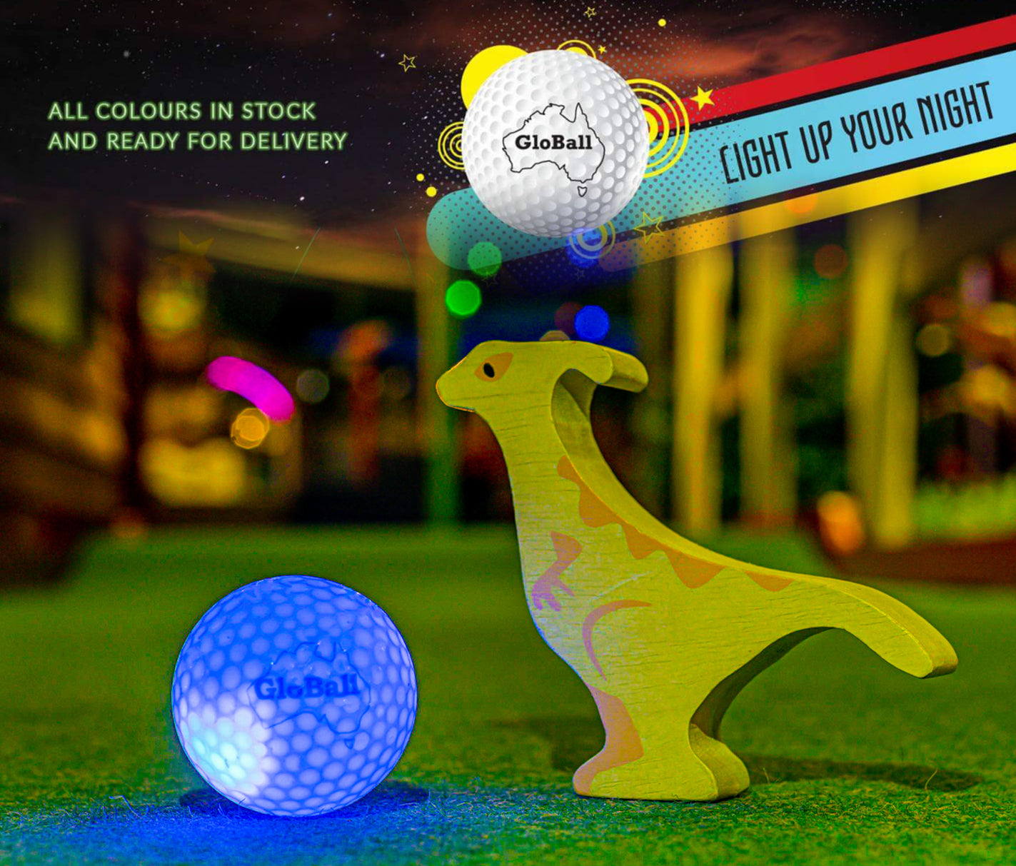 LED LIGHT UP NIGHT GOLF BALLS (Single colours - 6 colour range)