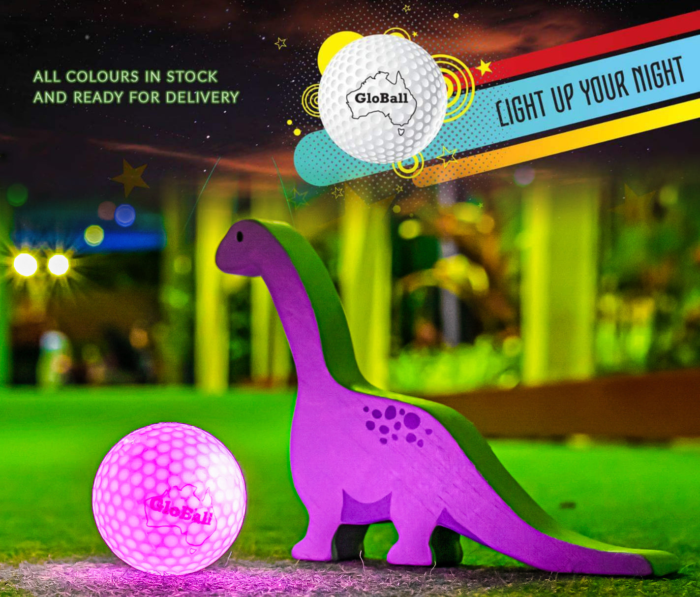 LED LIGHT UP NIGHT GOLF BALLS (Single colours - 6 colour range)
