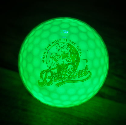LED LIGHT UP NIGHT GOLF BALLS (Colour: GREEN - 6 colour range)