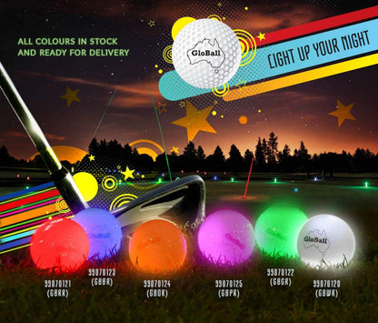 L.E.D LIGHT UP NIGHT GOLF BALLS (Multi-colour 48 pack RGBOPW)